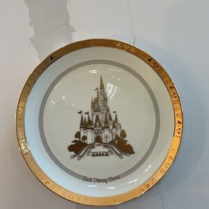 Disney Decorative Plate White/Gold 10.25”